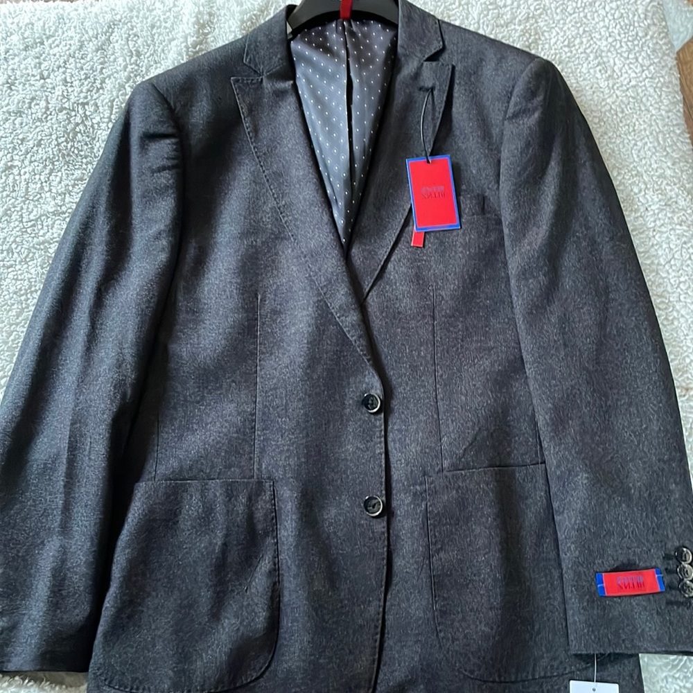 Mens 46R Charcoal Slim Blazer ZNT18
